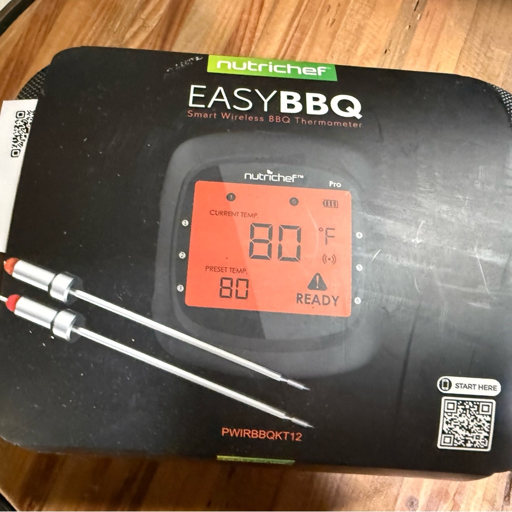 Black and Orange Smart Wireless BBQ Thermometer
